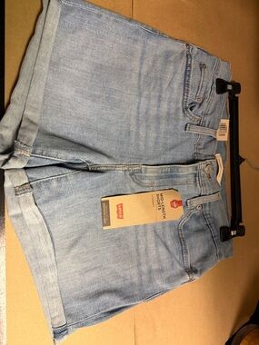 Levi's Light Blue Rolled Hem Denim Shorts